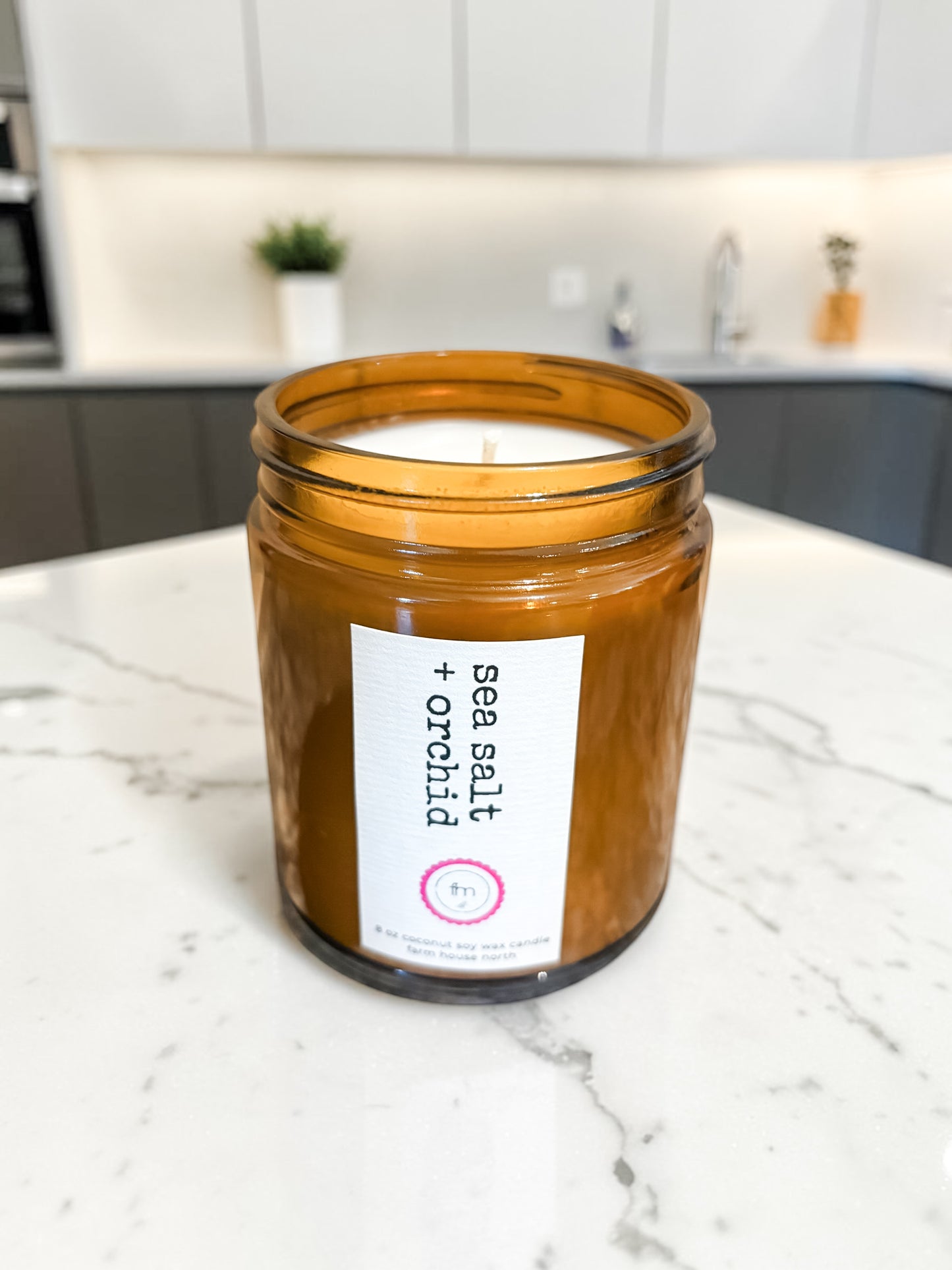 Amber 8 oz. candles