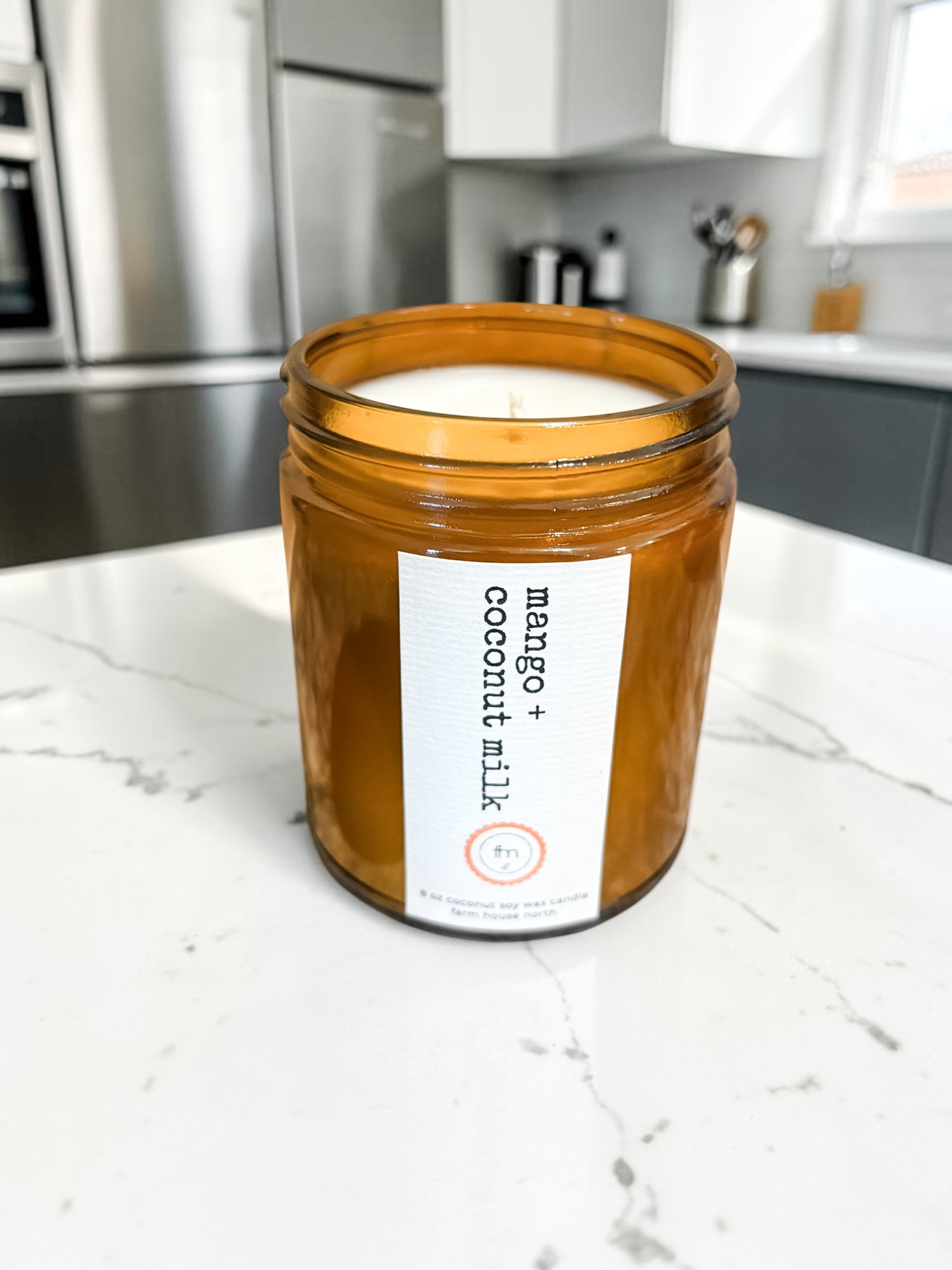 Amber 8 oz. candles
